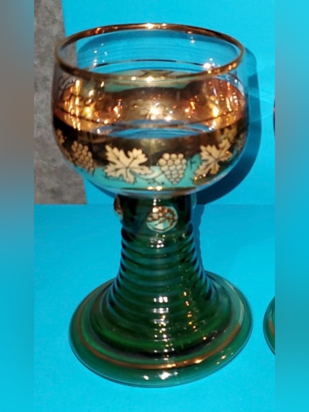 VTG Roemer multicolor Wine Glass Goblet  Beehive Stem Made in Germany